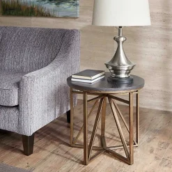 Kirklands Home Antique Bronze Kayden Round Accent Table Black Hot