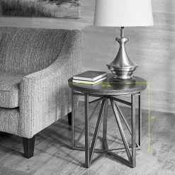 Kirklands Home Antique Bronze Kayden Round Accent Table Black Hot