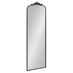 Kirklands Home Black Arch Ornate Crown Full Length Wall Mirror
