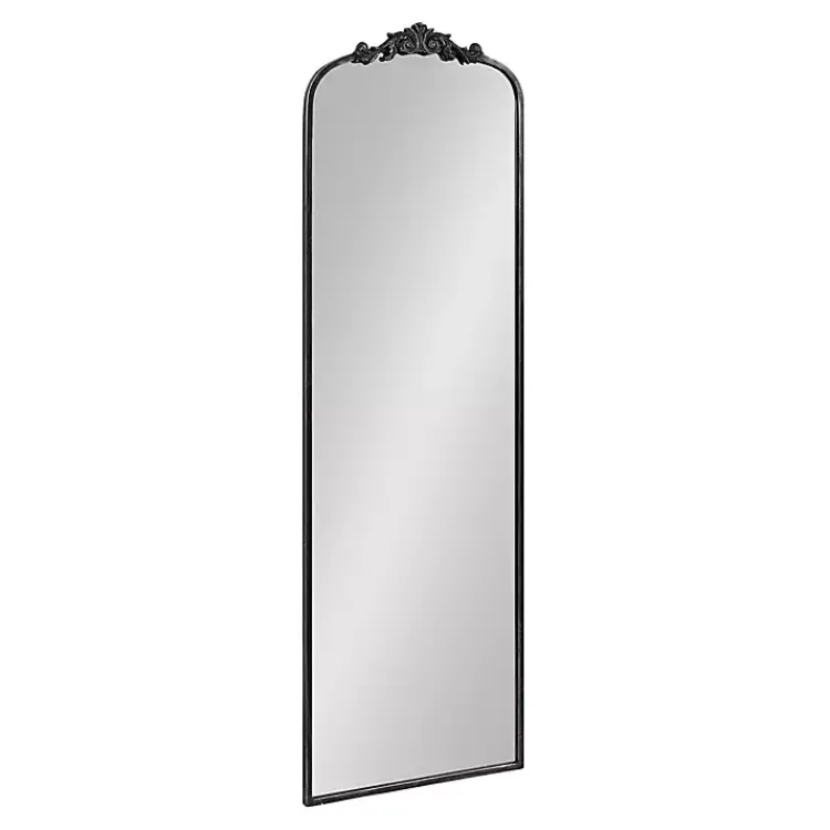 Kirklands Home Black Arch Ornate Crown Full Length Wall Mirror