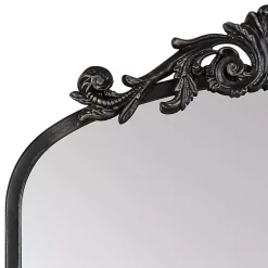 Kirklands Home Black Arch Ornate Crown Full Length Wall Mirror