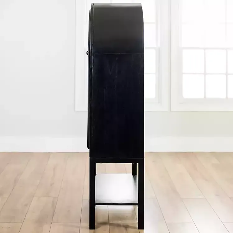 Kirklands Home Black Arch Wood Bar Cabinet Outlet