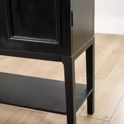 Kirklands Home Black Arch Wood Bar Cabinet Outlet