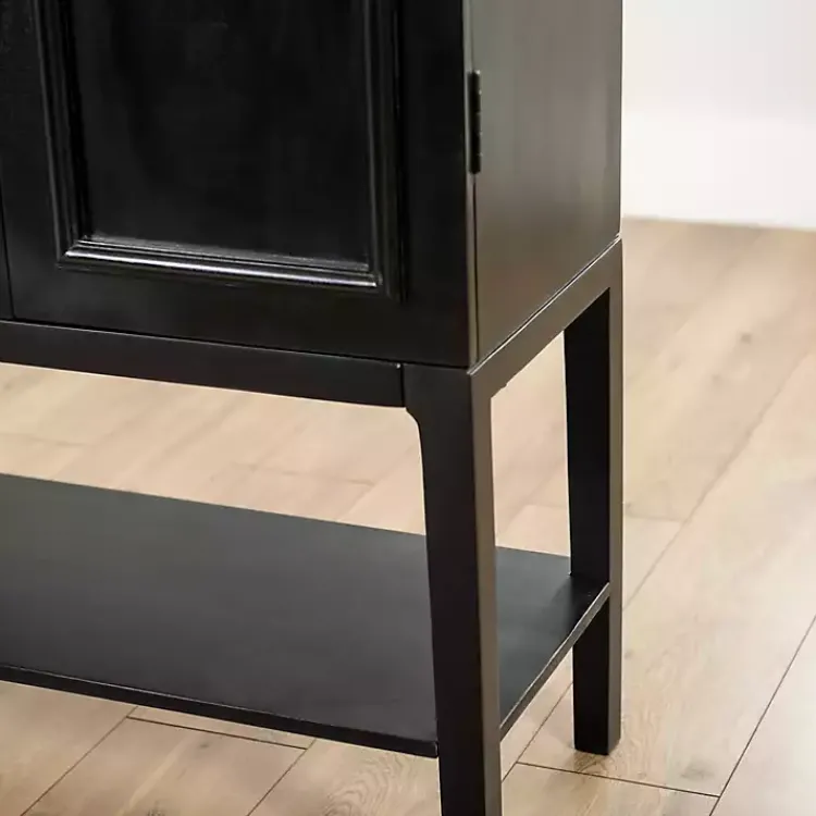 Kirklands Home Black Arch Wood Bar Cabinet Outlet