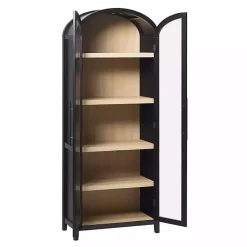 Kirklands Home Arched Glass Doors Chantelle Bookcase Black Hot