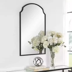 Kirklands Home Arched Scallop Edge Wall Mirror Black Clearance