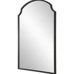 Kirklands Home Arched Scallop Edge Wall Mirror Black Clearance