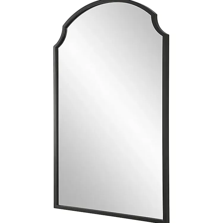 Kirklands Home Arched Scallop Edge Wall Mirror Black Clearance