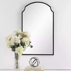 Kirklands Home Arched Scallop Edge Wall Mirror Black Clearance