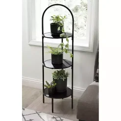 Kirklands Home Arched 3-Tier Plant Stand Black Best