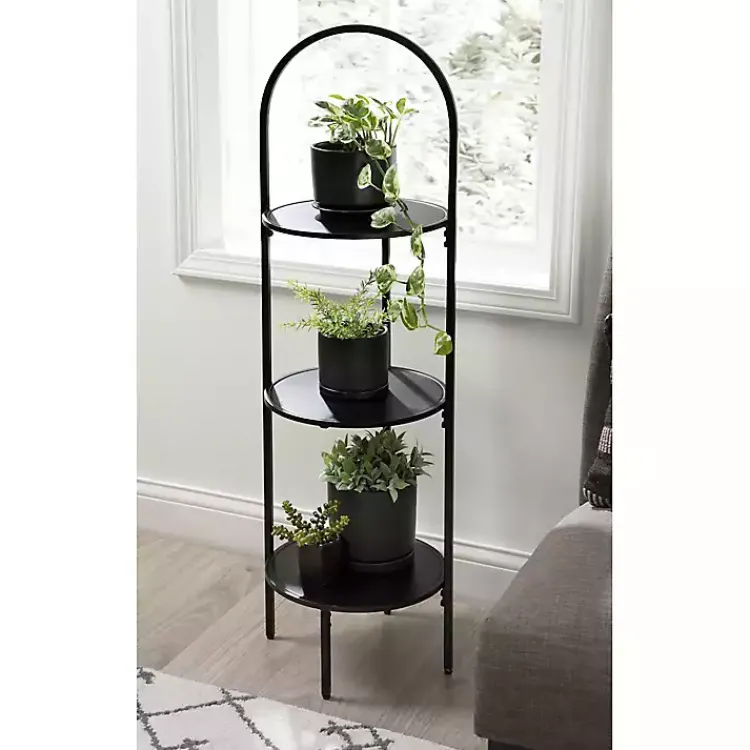 Kirklands Home Arched 3-Tier Plant Stand Black Best