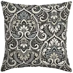 Kirklands Home Aurora Damask Outdoor Pillow Black Sale