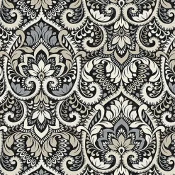 Kirklands Home Aurora Damask Outdoor Pillow Black Sale