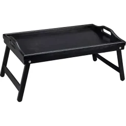 Kirklands Home Bamboo Standing Serving Tray Black Outlet