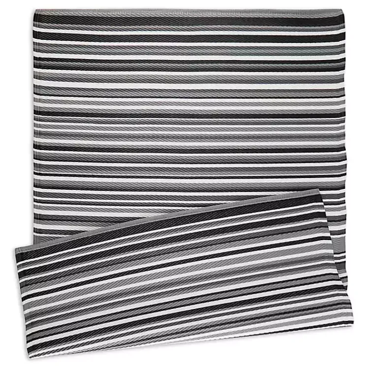 Kirklands Home Black Barcode Stripe Outdoor Area Rug, 4x6 Clearance