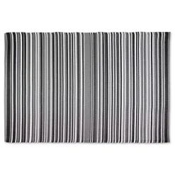 Kirklands Home Black Barcode Stripe Outdoor Area Rug, 4x6 Clearance