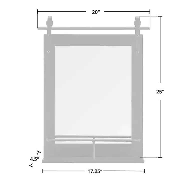 Kirklands Home Barn Door Wall Mirror with Shelf Black