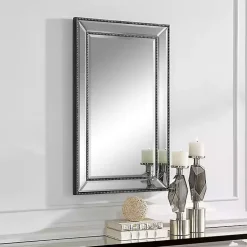 Kirklands Home Beaded Double Frame Beveled Wall Mirror Black Sale