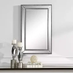 Kirklands Home Beaded Double Frame Beveled Wall Mirror Black Sale