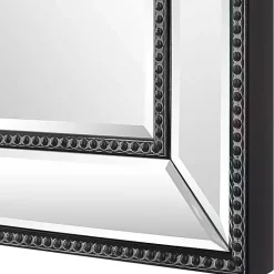 Kirklands Home Beaded Double Frame Beveled Wall Mirror Black Sale