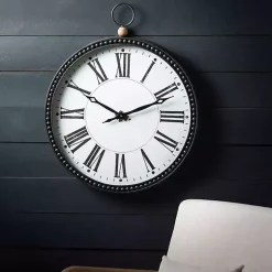 Kirklands Home Black Beaded Metal Wall Clock Online