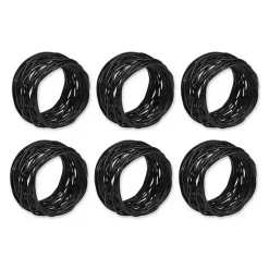 Kirklands Home Bird Nest 6-pc. Napkin Ring Set Black Best