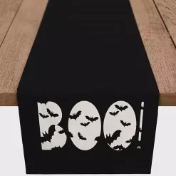 Halloween>Kirklands Home Black Boo Bats Table Runner, 90 in.
