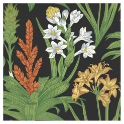 Kirklands Home Botanical Villa Peel & Stick Wallpaper Black Outlet