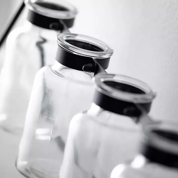 Vases>Kirklands Home 4-Bottle Runner Vase Black