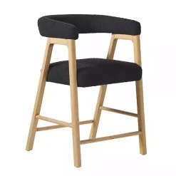 Kirklands Home Boucle Curved Back Ezra Counter Stool Black Online