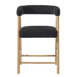 Kirklands Home Boucle Curved Back Ezra Counter Stool Black Online