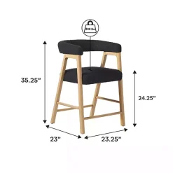 Kirklands Home Boucle Curved Back Ezra Counter Stool Black Online