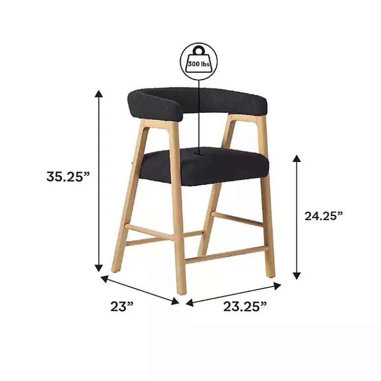 Kirklands Home Boucle Curved Back Ezra Counter Stool Black Online