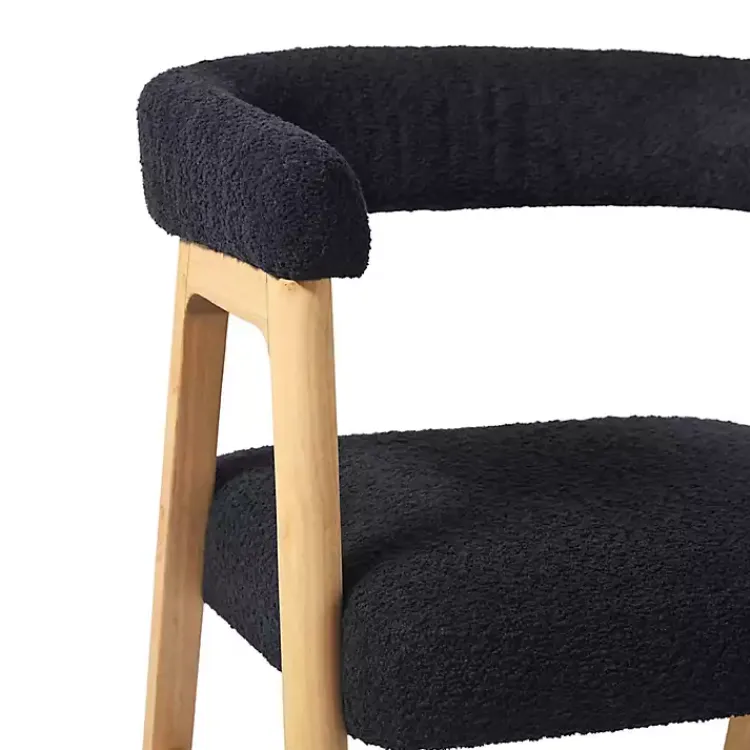 Kirklands Home Boucle Curved Ezra Dining Chairs, Set of 2 Black Clearance