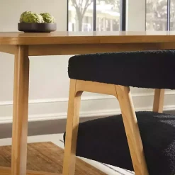 Kirklands Home Boucle Curved Ezra Dining Chairs, Set of 2 Black Clearance