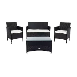 Kirklands Home Black Box Wicker 4-pc. Outdoor Living Set Outlet
