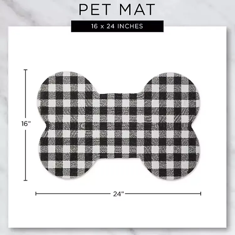 Kirklands Home Black Buffalo Check Bone Pet Bowl Mat Discount