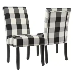 Kirklands Home Buffalo Check Dining Chairs, Set of 2 Black Discount