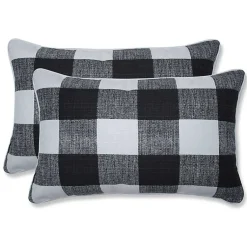 Kirklands Home Buffalo Check Lumbar Pillows, Set of 2 Black Discount
