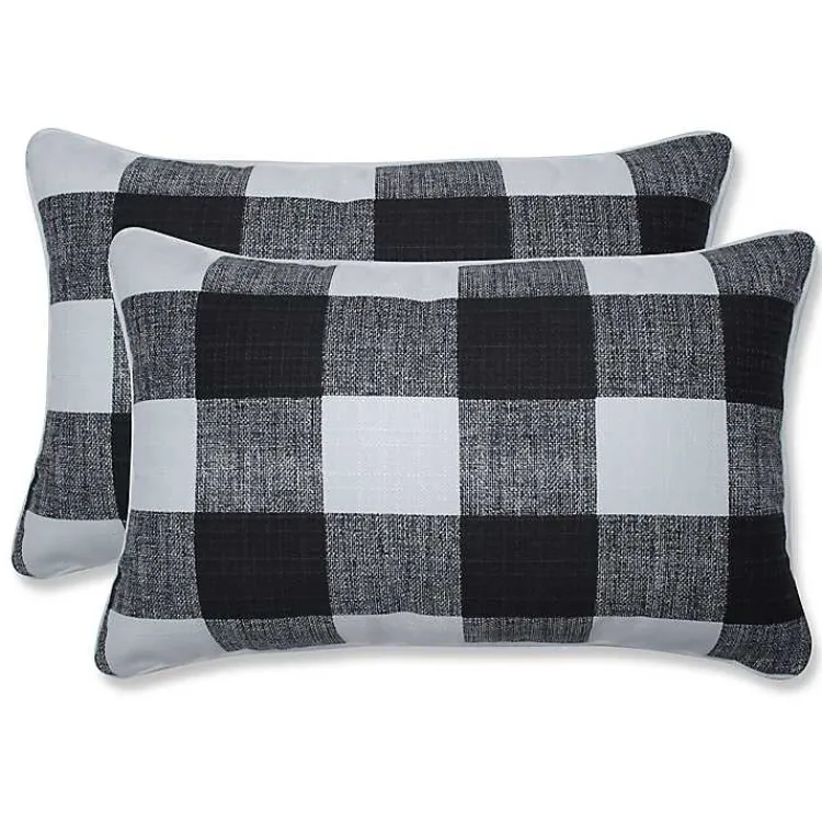 Kirklands Home Buffalo Check Lumbar Pillows, Set of 2 Black Discount