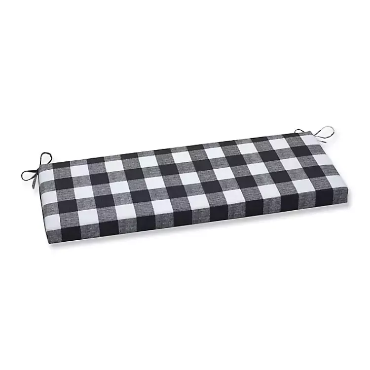 Kirklands Home Buffalo Check Outdoor Bench Cushion Black Outlet