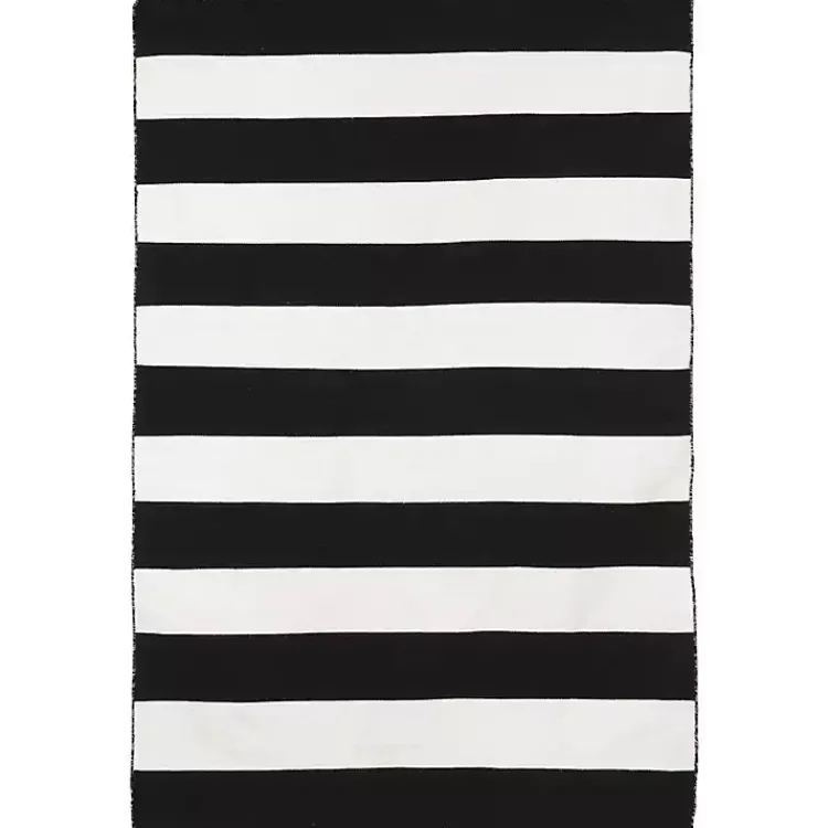 Kirklands Home Black Cabana Stripe Indoor/Outdoor Area Rug, 8x11 Discount