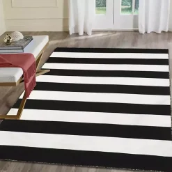 Kirklands Home Black Cabana Stripe Indoor/Outdoor Area Rug, 8x11 Discount