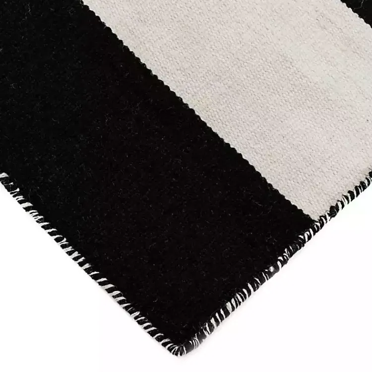 Kirklands Home Black Cabana Stripe Indoor/Outdoor Runner, 2x8 Hot