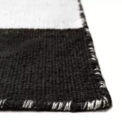 Kirklands Home Black Cabana Stripe Indoor/Outdoor Runner, 2x8 Hot