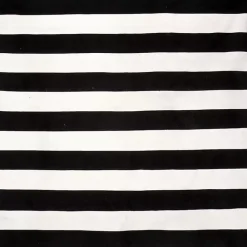 Kirklands Home Black Cabana Stripe Indoor/Outdoor Area Rug, 8x8 New