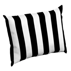 Kirklands Home Cabana Stripe Outdoor Lumbar Pillow Black Best