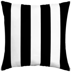 Kirklands Home Cabana Stripe Outdoor Pillow, 16 in. Black Clearance
