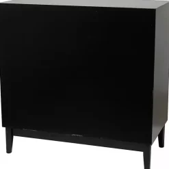 Kirklands Home Black Cane 2-Door Media Cabinet
