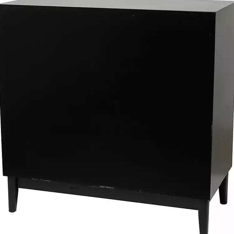 Kirklands Home Black Cane 2-Door Media Cabinet